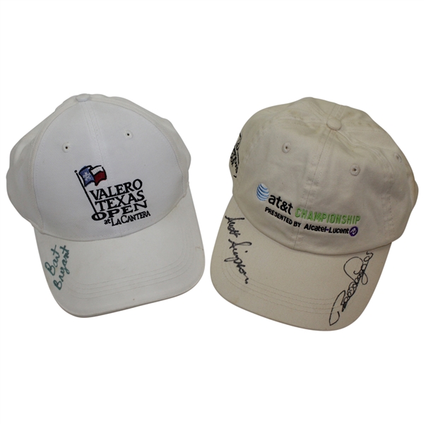 Scott Simpson, Bernhard Langer & Bart Bryant Signed Hats JSA ALOA