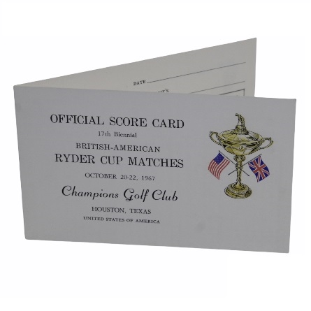 1967 Ryder Cup Matches at Champions Golf Club Official Score Card