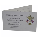 1967 Ryder Cup Matches at Champions Golf Club Official Score Card