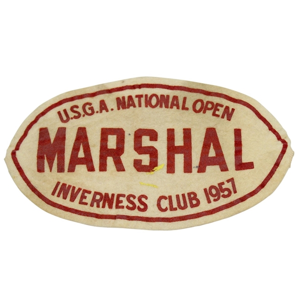 1957 US Open at Inverness Club Marshal Armband - Dick Mayer Winner