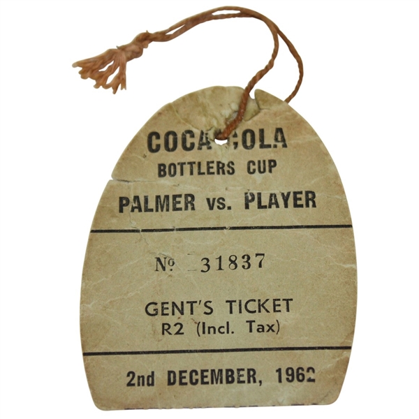 1962 Arnold Palmer vs. Gary Player Coca-Cola Bottlers Cup Gents Ticket #31837