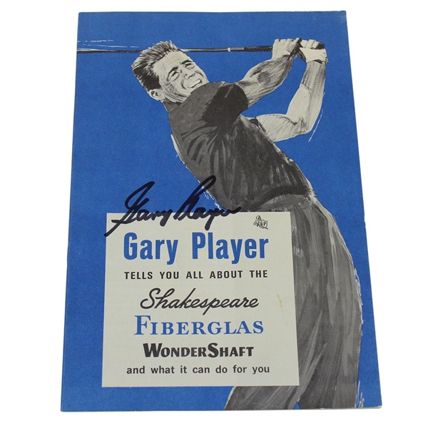 Gary Player Signed Classic Shakespeare Fiberglass WonderShaft Booklet JSA ALOA