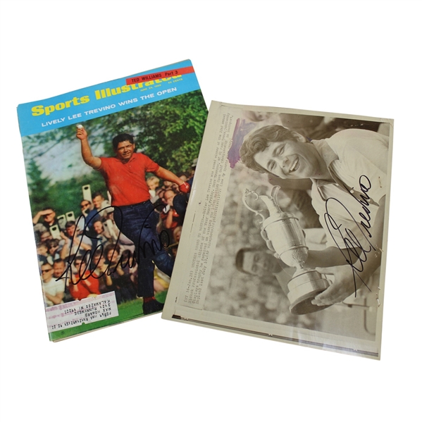 Lee Trevino Signed 1968 Sports Illustrated & Signed Holding the Claret Photo JSA ALOA