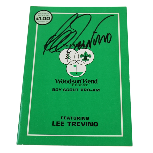 Lee Trevino Signed 1973 Boy Scout Pro-Am at Woodson Bend Resort Program JSA ALOA