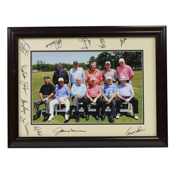 Big 3 Palmer, Nicklaus & Player and others Signed Photo - Framed JSA ALOA