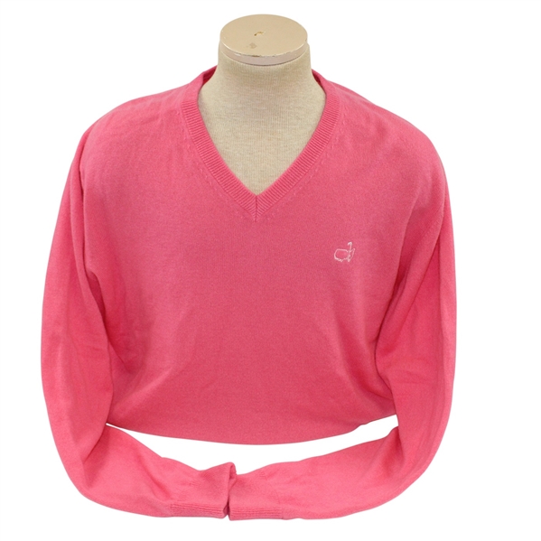 Masters Tournament Pink Clubhouse Collection V-Neck Sweater - Size XXL