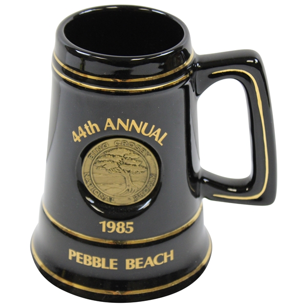 1985 Bing Crosby National Pro-Am at Pebble Beach Ltd Ed Black w/Gold Trim Pabst Stein