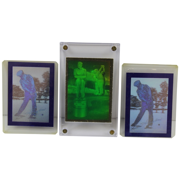 Arnold Palmer Hologram Golf Card with Two (2) Ben Hogan Hologram Golf Cards