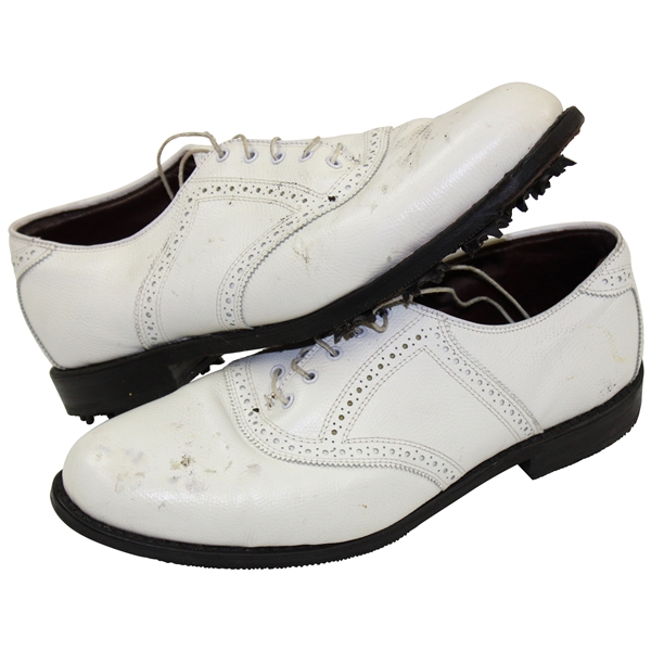 Greg Normans Personal Worn Allen Edmonds Honor Collection White Redan Golf Shoes