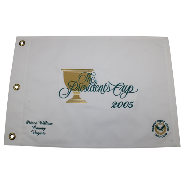 2005 The Presidents Cup at Robert Trent Jones GC White Embroidered flag