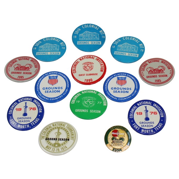 Thirteen (13) Colonial National Invitation Badges from Various Years