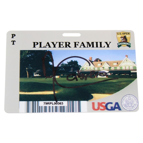 Angel Cabrera Signed 2007 US Open at Oakmont Player Family Badge Card JSA ALOA