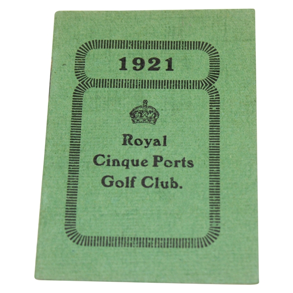 1921 Royal Cinque Ports Golf Club Small Club Booklet