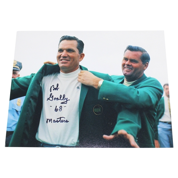 Bob Goalby Signed Green Jacket Presentation Color Photo with 68 Masters JSA ALOA