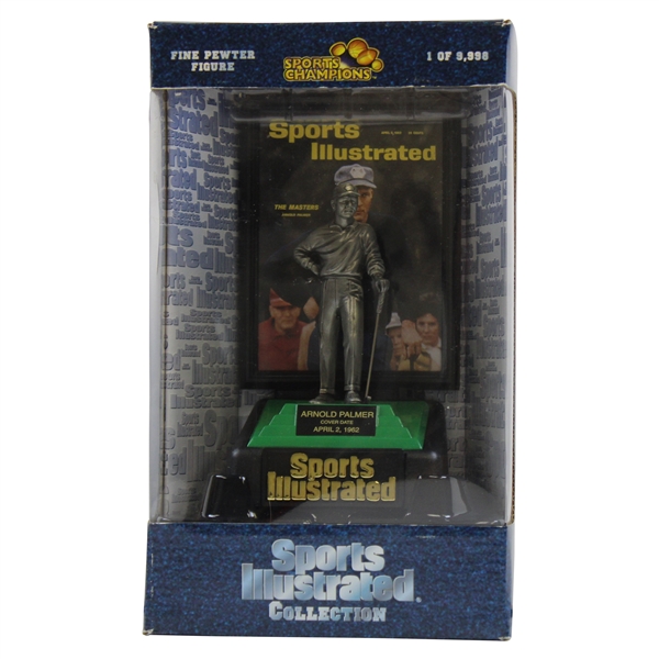 Arnold Palmer 1962 Sports Illustrated Pewter Statue & Repro Magazine Display - Unopened