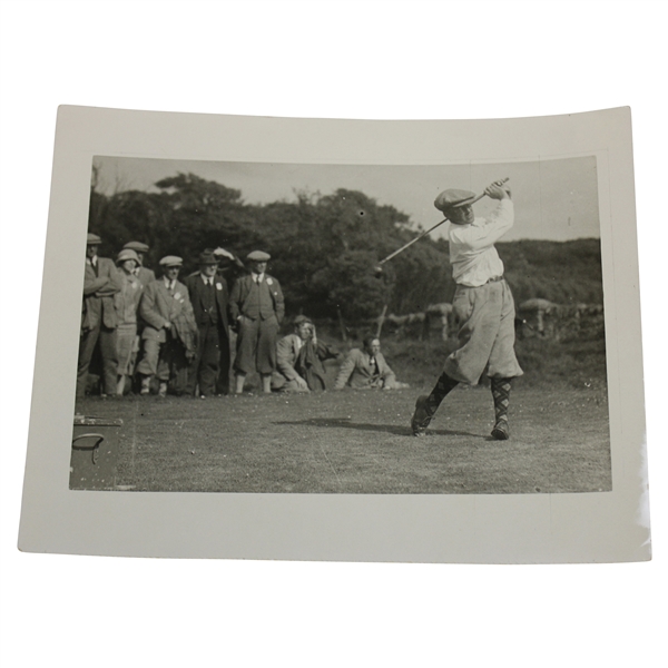 Bobby Jones Driving at The Amateur Championship Muirfield 1926 Wire Photo