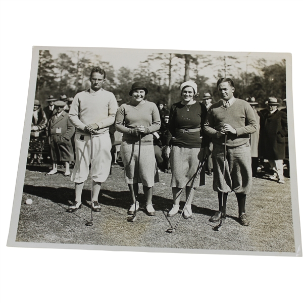 Bobby Jones, Eugene Homans, Helen Hicks & Maureen Orcutt Exhibition Match 1932 Wire Photo