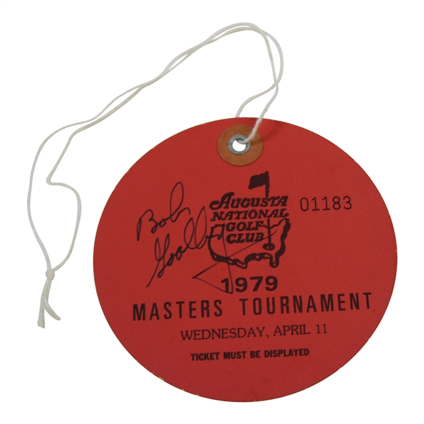 Bob Goalby Signed 1979 Masters Tournament Wednesday Ticket #01183 JSA ALOA