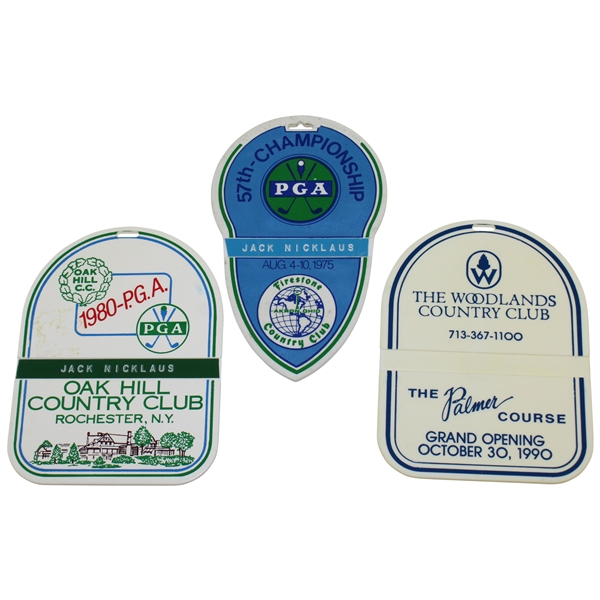 1975 & 1980 PGA Championship Bag Tags with The Palmer Course 1990 Bag Tag