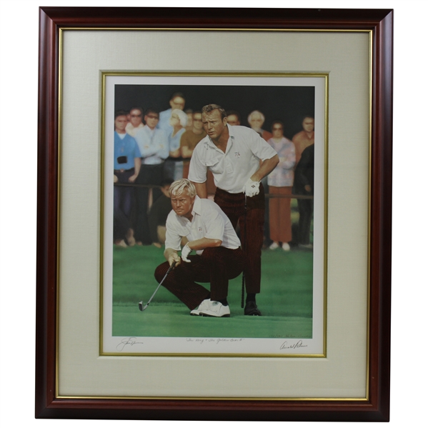 Arnold Palmer & Jack Nicklaus Dual Signed Ltd Ed King & Golden Bear II Rundell Print - Framed