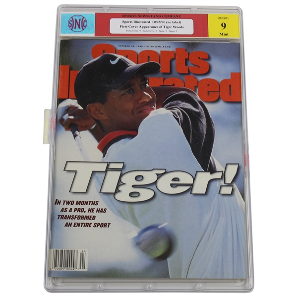 Tiger Woods 1996 Sports Illustrated 1st Appearance No Label 10/28/96 - SNC #082801 MINT 9