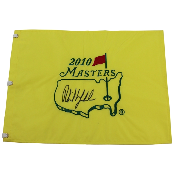 Phil Mickelson Signed 2010 Masters Tournament Embroidered Flag JSA ALOA