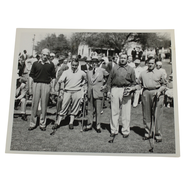 Bobby Jones, Walter Hagen, Gene Sarazen & Tommy Armour Tee Off at 1941 Masters Wire Photo