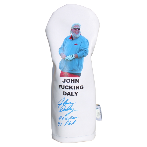 John Daly Signed Personal Custom John Fing Daly Headcover with Major Wins Inscription JSA #UU28291