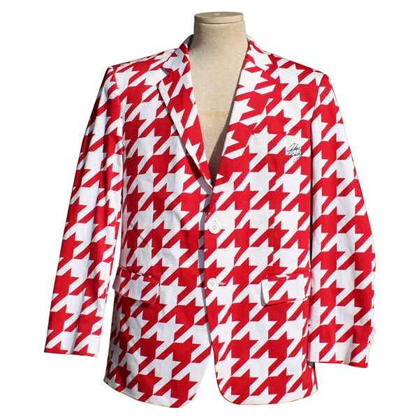 John Daly Signed Personal Worn Hand-tailored LoudMouth Red & White Houndstooth Sport Coat JSA #UU28302