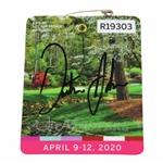 Dustin Johnson Signed 2020 Masters Tournament SERIES Badge #R19303 JSA ALOA