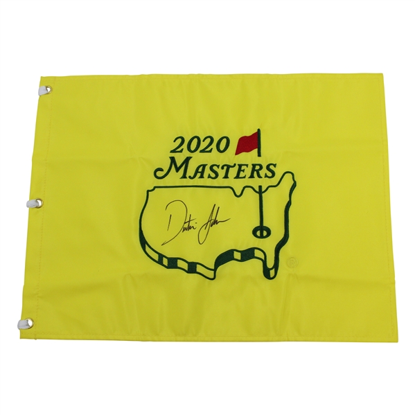 Dustin Johnson Signed 2020 Masters Tournament Embroidered Flag JSA ALOA