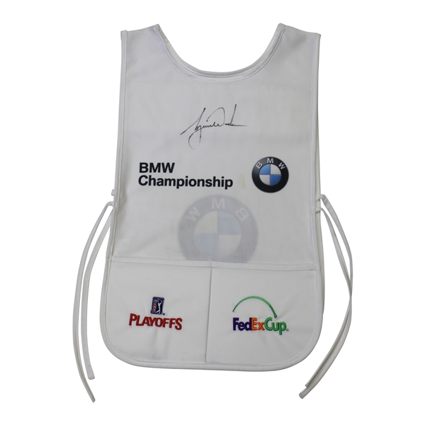 Tiger Woods Signed FedEx Cup Playoffs PGA Tour BMW Championship Caddy Bib BECKETT #AA07924