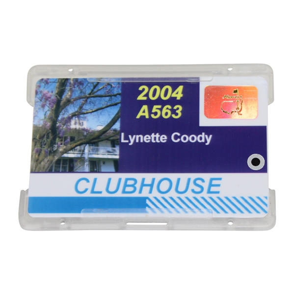 2004 Masters Clubhouse Badge #A563 Belonging to Charles Coodys Wife Lynette Coody