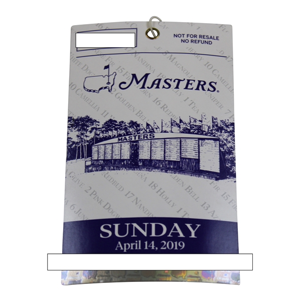 2019 Masters Tournament Sunday Ticket - Tigers Fifth Masters Win