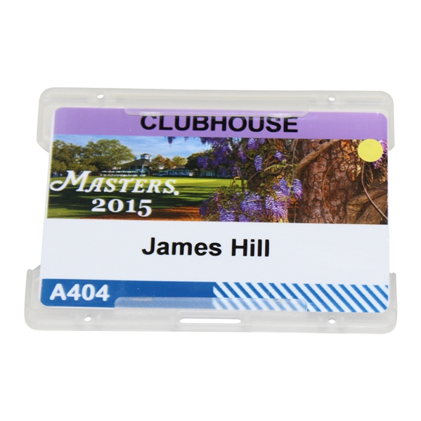 2015 Masters Clubhouse Badge #A404 - James Hill - Jordan Spieth Winner