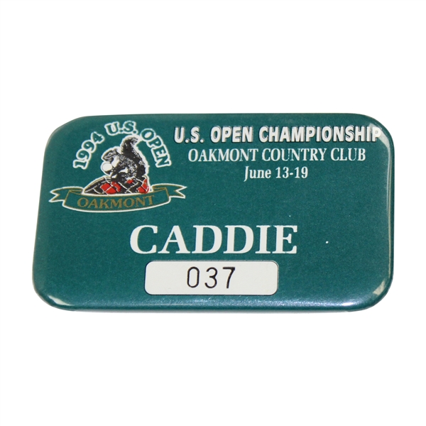 1994 Caddie Badge from US Open at Oakmont - Arnold Palmers Last - Bob Burns Collection