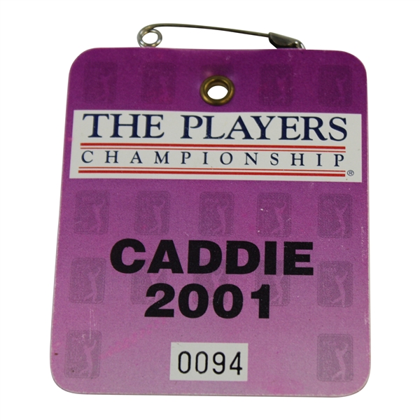 2001 Caddie Badge from Tiger Woods Win at The Players Championship - Bob Burns Collection