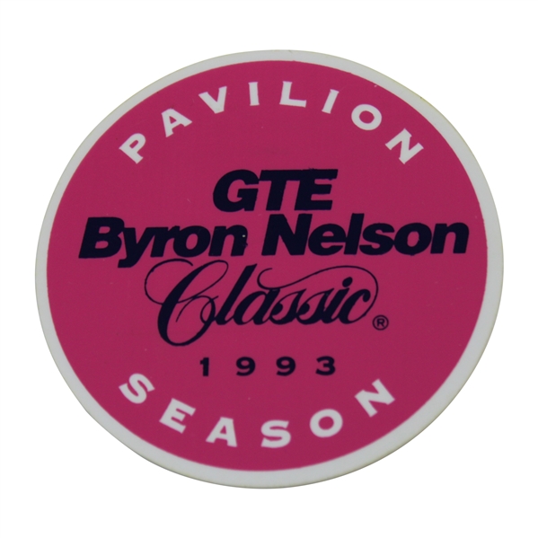 Tiger Woods 4th Tour Start - Competes As 17 Year Old - 1993 Byron Nelson Season Badge - Bob Burns Collection