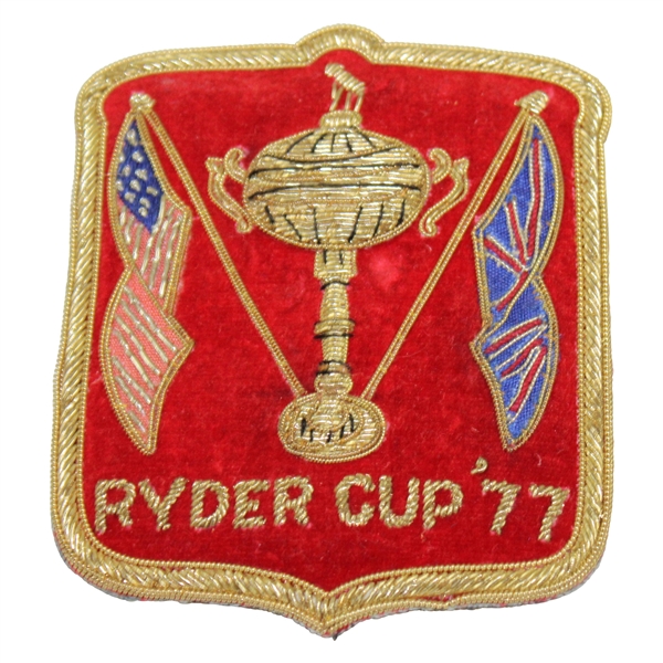 Henry Poes Personal 1977 Ryder Cup Red Bullion Crest