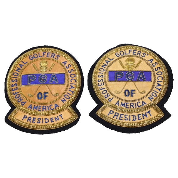 Henry Poes Professional Golfers Association of America President Bullion Crests