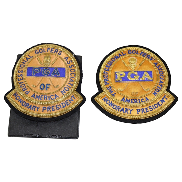 Henry Poes Professional Golfers Association of America Honorary President Bullion Crests