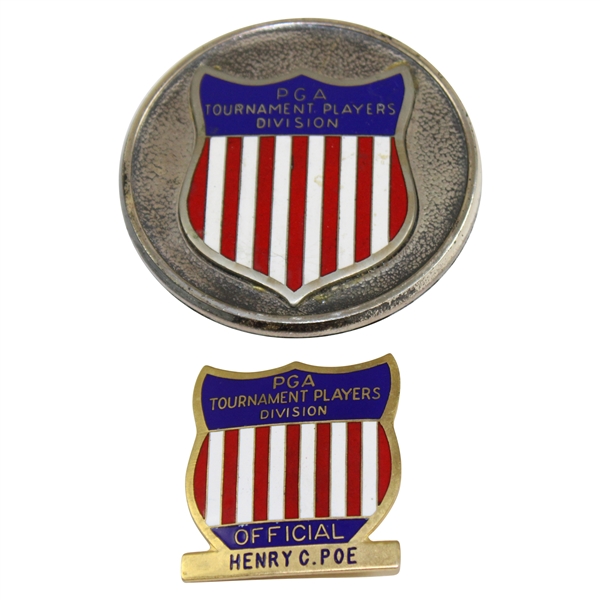 Henry Poes PGA Tournament Players Division Offical Shield Badge with Logo Paperweight