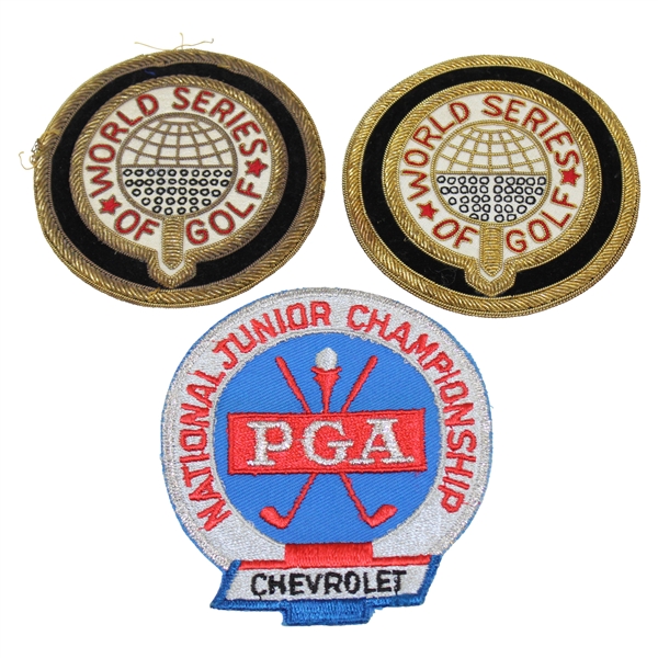 Henry Poes PGA National Junior Championship Patch with Two (2) World Series of Golf Bullion Crests