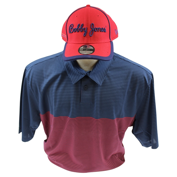 New Unused Ashworth Collared Golf Shirt with Bobby Jones Hat Combo