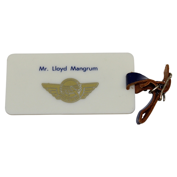 Hall of Famer & US Open Champ Lloyd Mangrum 100,000 Mile Club United Airlines Bag Tag