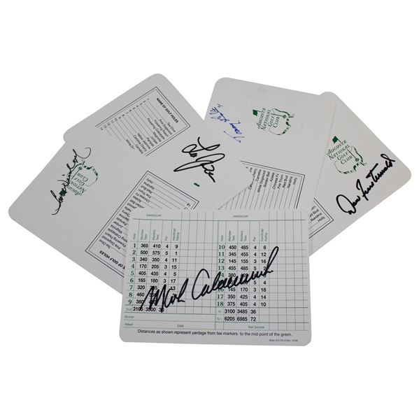 Five (5) Major Winners Signed Augusta National Scorecards - Calc, Janzen, Dow, Bolt, & Weiskopf JSA ALOA