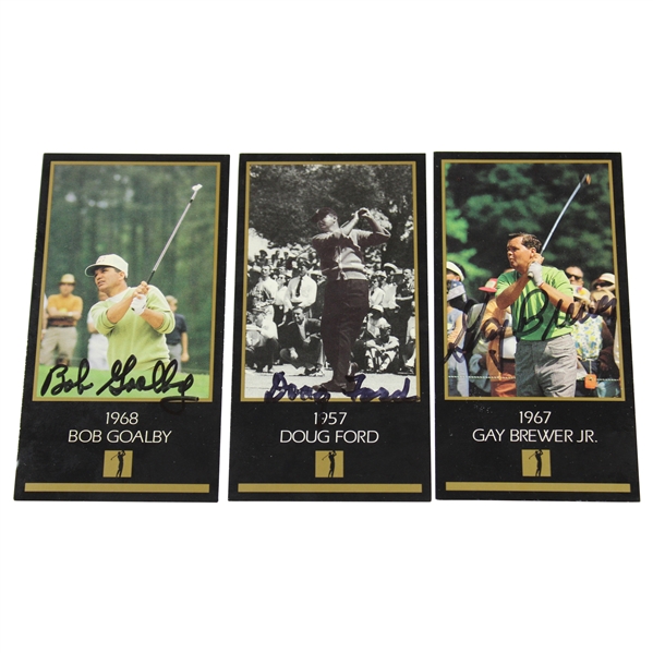 Masters Champs Ford, Brewer & Goalby Signed Grand Slam Ventures Cards - Deceased JSA ALOA