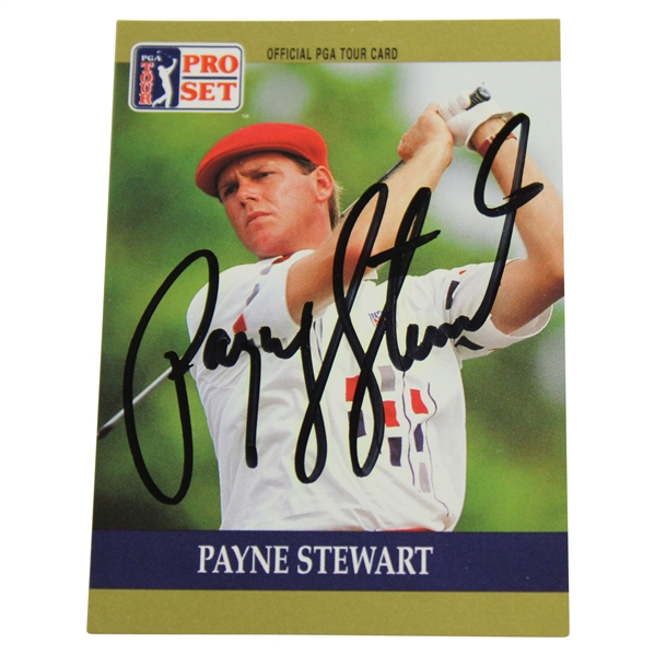 Payne Stewart Signed 1990 PGA Tour Pro-Set Golf Card JSA ALOA