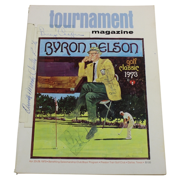 Byron Nelson, Arnold Palmer, & others Signed 1973 Byron Nelson Program - Lee Trevino Win JSA ALOA