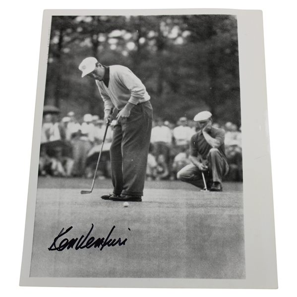 Ken Venturi Signed 1956 Wire Photo from Augusta National During Masters - 4/5/1956